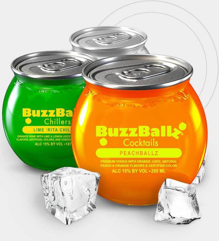 Pack of 3 BuzzBallz with some ice
